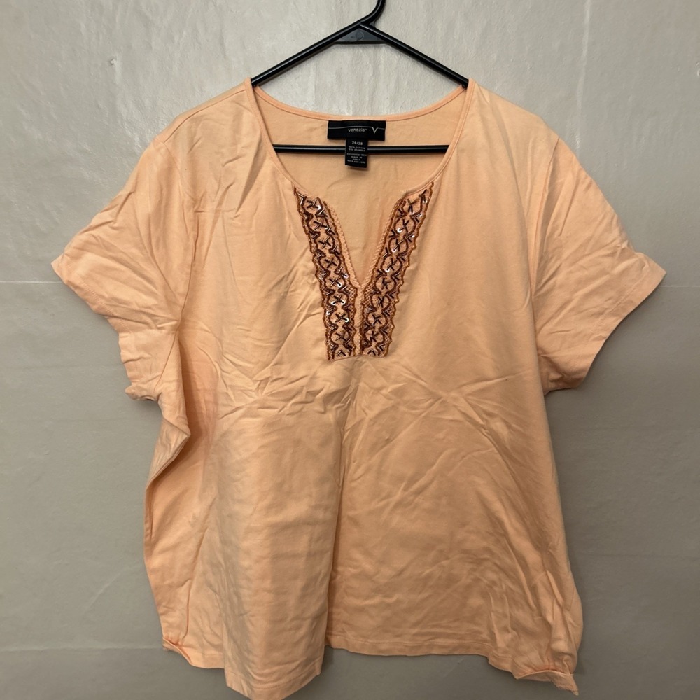 Venezia 26/28 Women's Light Peach Short Sleeve Top